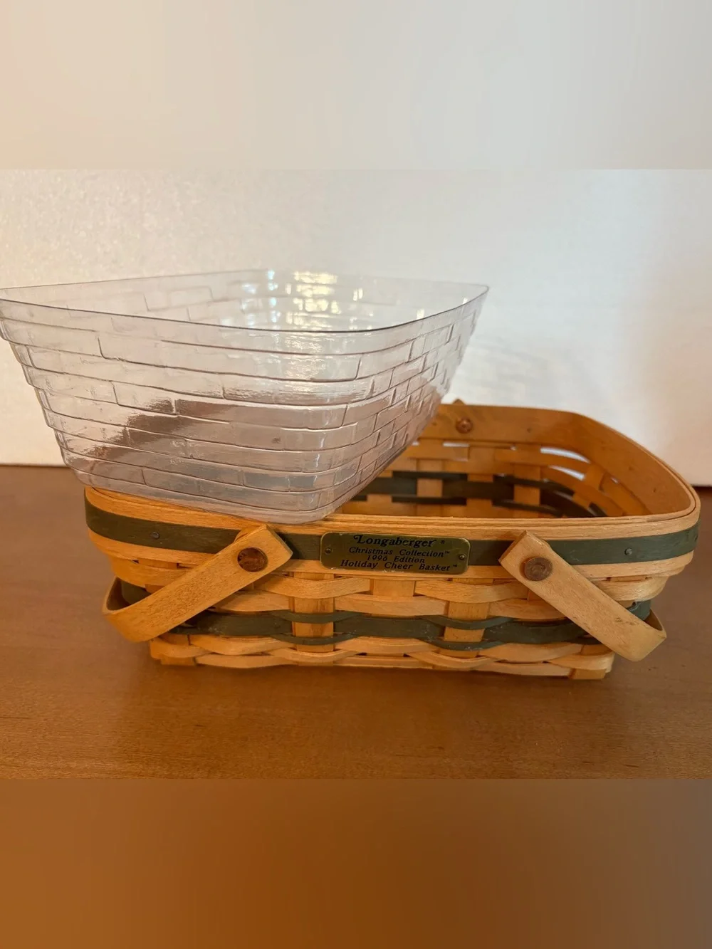Longaberger 1996 Christmas Holiday Cheer Basket w/Protector